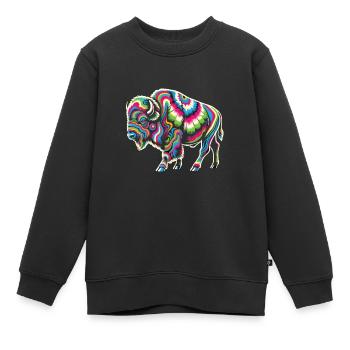 Hippie Festival - Sweat Premium enfant bio - noir - Devant - AI Model Kid Female (0cm)