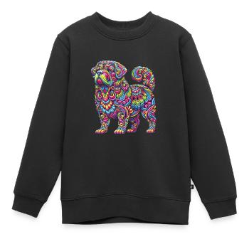 Hippie Festival - Sweat Premium enfant bio - noir - Devant - AI Model Kid Female (0cm)