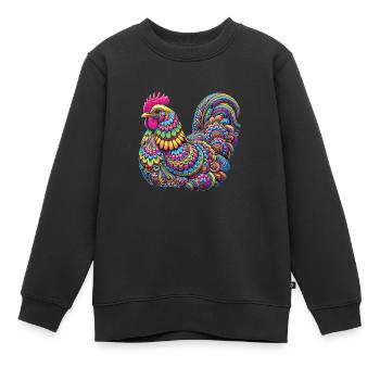 Hippie Festival - Sweat Premium enfant bio - noir - Devant - AI Model Kid Female (0cm)