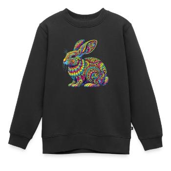 Hippie Festival - Sweat Premium enfant bio - noir - Devant - AI Model Kid Female (0cm)