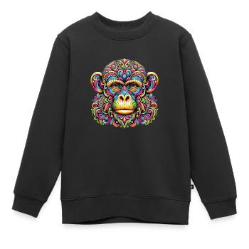 Hippie Festival - Sweat Premium enfant bio - noir - Devant - AI Model Kid Female (0cm)