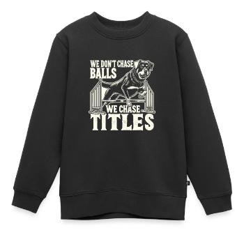 Agilité - Sweat Premium enfant bio - noir - Devant - AI Model Kid Female (0cm)