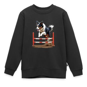 Agilité - Sweat Premium enfant bio - noir - Devant - AI Model Kid Female (0cm)