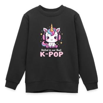 K-Pop - Sweat Premium enfant bio - noir - Devant - AI Model Kid Female (0cm)