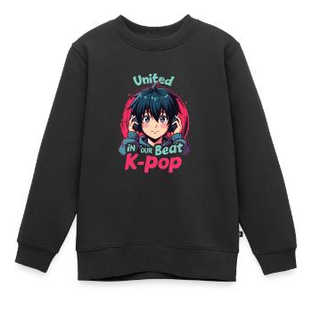 K-Pop - Sweat Premium enfant bio - noir - Devant - AI Model Kid Female (0cm)