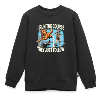 Agilité - Sweat Premium enfant bio - noir - Devant - AI Model Kid Female (0cm)