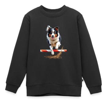 Agilité - Sweat Premium enfant bio - noir - Devant - AI Model Kid Female (0cm)