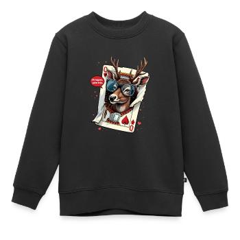 Kartenspiel - Kinder Premium Organic Sweatshirt - Schwarz - Vorne - AI Model Kid Female (0cm)