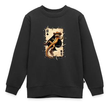 Jeu de cartes - Sweat Premium enfant bio - noir - Devant - AI Model Kid Female (0cm)