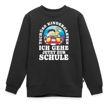 Einschulung Tschüss Kindergarten - Kinder Premium Organic Sweatshirt - Schwarz - Vorne - AI Model Kid Female (0cm)