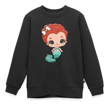 Petite Sirène - Sweat Premium enfant bio - noir - Devant - AI Model Kid Female (0cm)