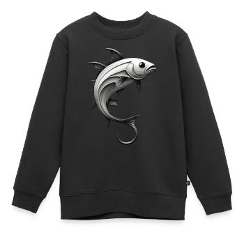 PÊCHEUR PÊCHEUR PÊCHEUR - Sweat Premium enfant bio - noir - Devant - AI Model Kid Female (0cm)