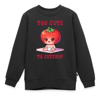 Trop mignon pour le ketchup - Sweat Premium enfant bio - noir - Devant - AI Model Kid Female (0cm)