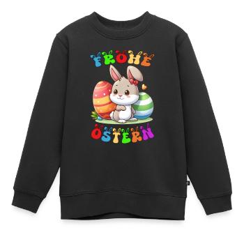 Frohe Ostern - Kinder Premium Organic Sweatshirt - Schwarz - Vorne - AI Model Kid Female (0cm)