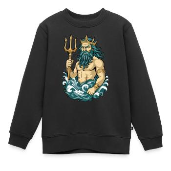 Poséidon - Sweat Premium enfant bio - noir - Devant - AI Model Kid Female (0cm)
