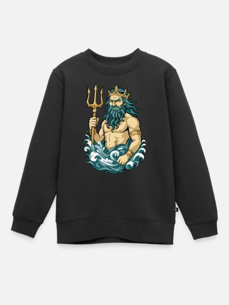Poseidon - Kinder Premium Organic Sweatshirt - Schwarz