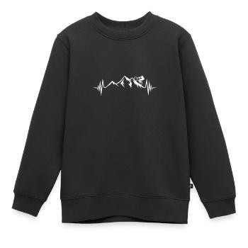 Mountainbike Heartbeat Mountainbiker - Kinder Premium Organic Sweatshirt - Schwarz - Vorne - AI Model Kid Female (0cm)