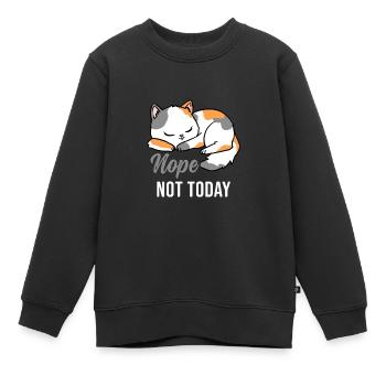 Nope Not Today Katzenfreund - Kinder Premium Organic Sweatshirt - Schwarz - Vorne - AI Model Kid Female (0cm)