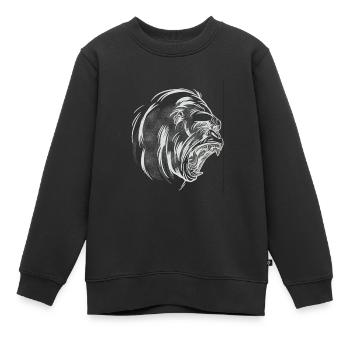 Cri de tête de gorille - Sweat Premium enfant bio - noir - Devant - AI Model Kid Female (0cm)