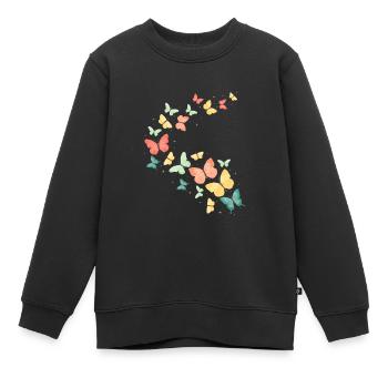 Bunter Schmetterling Schmetterlinge - Kinder Premium Organic Sweatshirt - Schwarz - Vorne - AI Model Kid Female (0cm)
