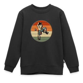 Escalade de la roche Indoor Retro Alpiniste - Sweat Premium enfant bio - noir - Devant - AI Model Kid Female (0cm)