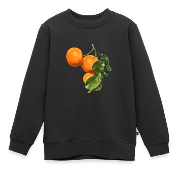 Orange Kunst Botanical Lebensmittel Gärtner - Kinder Premium Organic Sweatshirt - Schwarz - Vorne - AI Model Kid Female (0cm)
