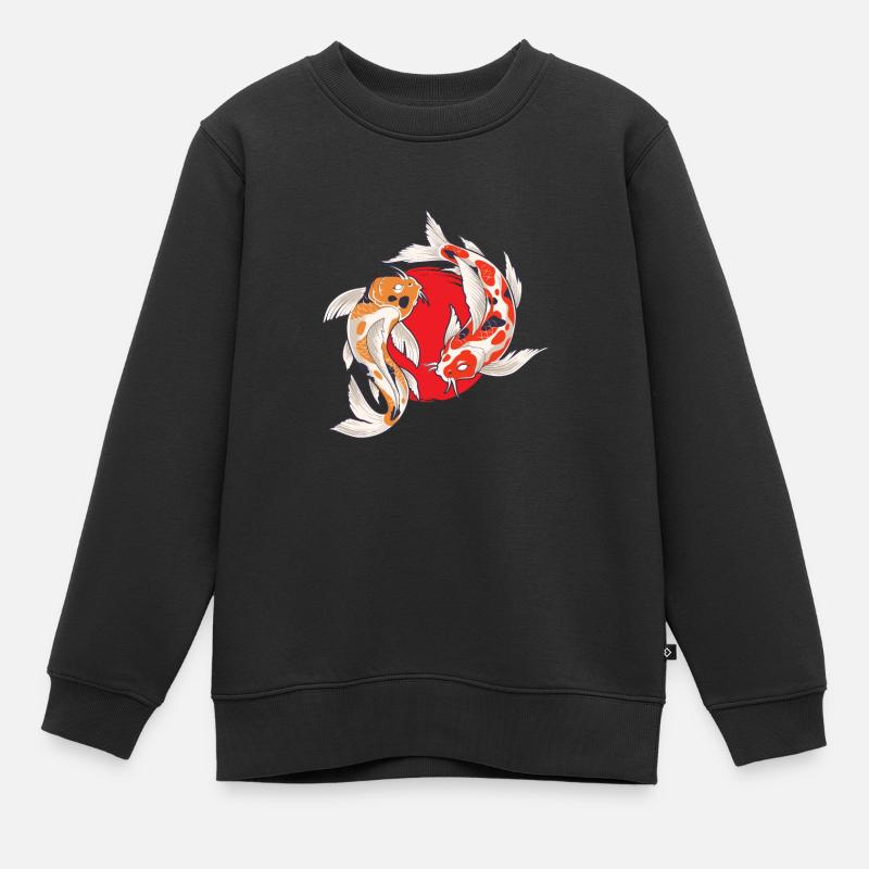 Poisson japonais Koi Pisciculteurs - Sweat Premium enfant bio - noir