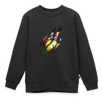 Billard Déchirés Piscine 8 Ball joueurs - Sweat Premium enfant bio - noir - Devant - AI Model Kid Female (0cm)