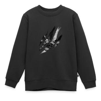 Jeu de fléchettes équipe de fléchettes - Sweat Premium enfant bio - noir - Devant - AI Model Kid Female (0cm)