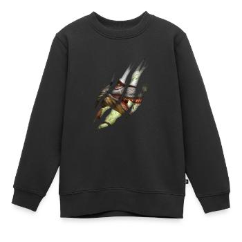 Trex Dinosaurier Zerrissene Klaue Dino - Kinder Premium Organic Sweatshirt - Schwarz - Vorne - AI Model Kid Female (0cm)