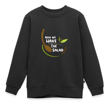 Denglisch Funny Saying Gift - Kids Premium Organic Sweatshirt - black - Front - AI Model Kid Female (0cm)