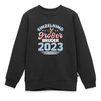 großer Bruder 2023, Bruder werden, Bruder Geschenk - Kinder Premium Organic Sweatshirt - Schwarz - Vorne - AI Model Kid Female (0cm)
