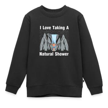 Man Under Waterfall - Douche naturelle - Sweat Premium enfant bio - noir - Devant - AI Model Kid Female (0cm)