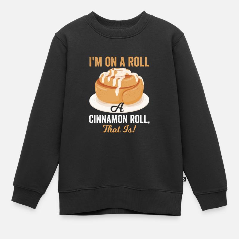 Sweet Devotion: Cinnamon Roll Lovers - Kids Premium Organic Sweatshirt - black