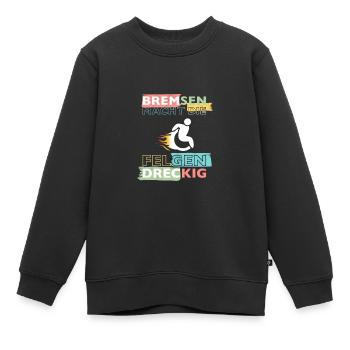Le freinage salit les jantes - Sweat Premium enfant bio - noir - Devant - AI Model Kid Female (0cm)