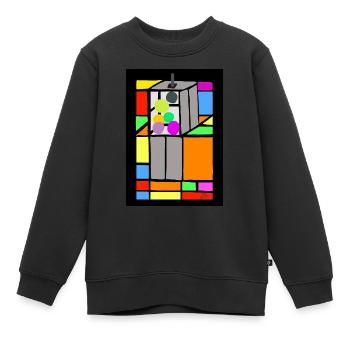 Ascenseur v amélioré - Sweat Premium enfant bio - noir - Devant - AI Model Kid Female (0cm)