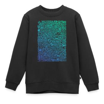 Doodle Paragliders dégradé de couleurs - Sweat Premium enfant bio - noir - Devant - AI Model Kid Female (0cm)