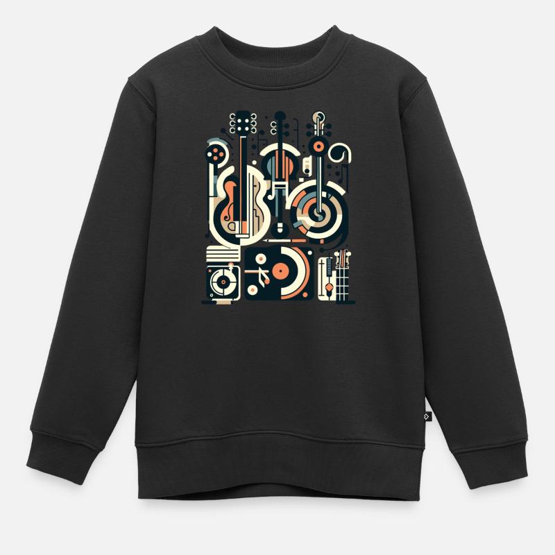 Instruments de musique Art minimaliste - Sweat Premium enfant bio - noir