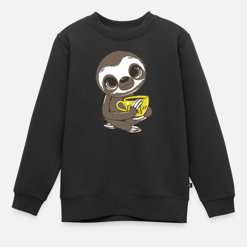 Sloth - Kinder Premium Organic Sweatshirt - Schwarz