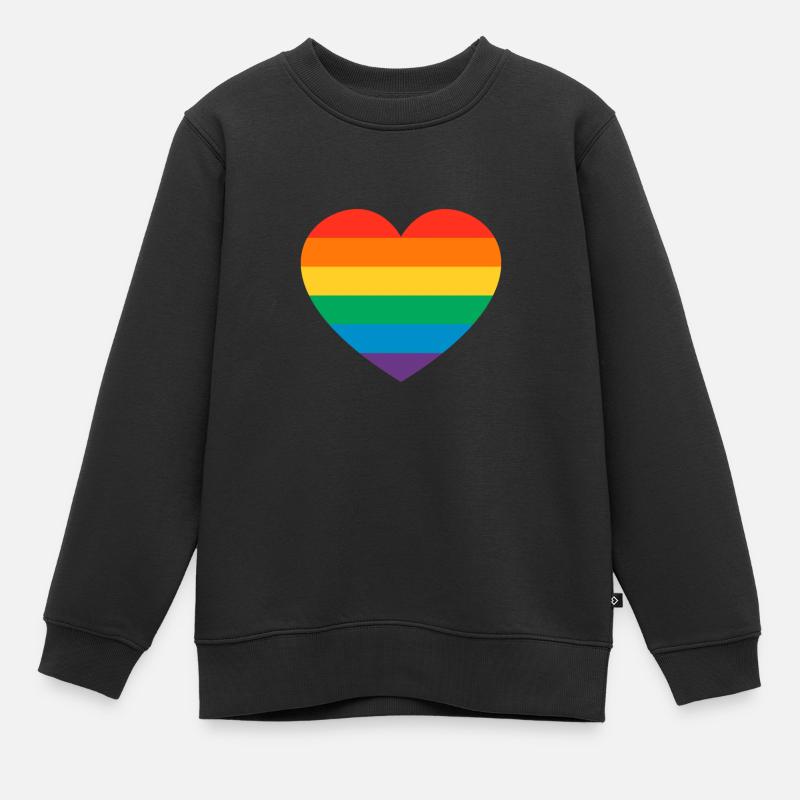 Rainbow - Kinder Premium Organic Sweatshirt - Schwarz