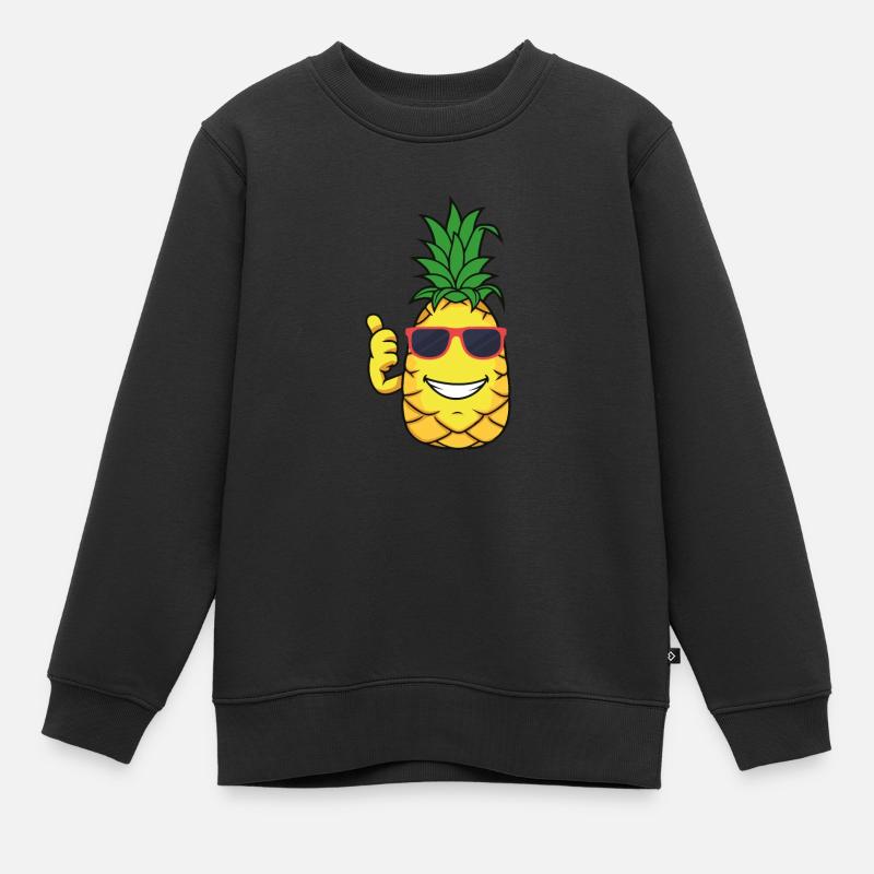 Pineapple - Kinder Premium Organic Sweatshirt - Schwarz
