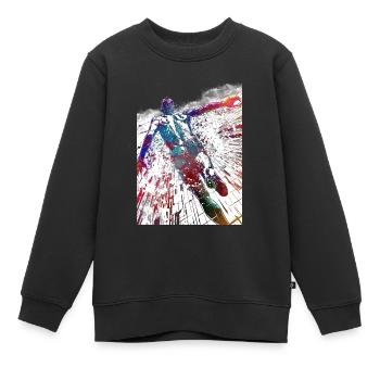 Sport de natation #swimmer #sport - Sweat Premium enfant bio - noir - Devant - AI Model Kid Female (0cm)