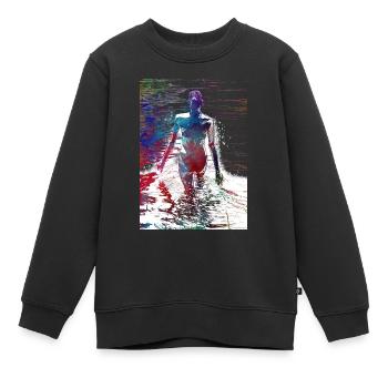Sport de natation #swimmer #sport - Sweat Premium enfant bio - noir - Devant - AI Model Kid Female (0cm)