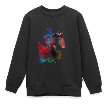Horse Rider #rider #horse #sport - Kids Premium Organic Sweatshirt - black - Front - AI Model Kid Female (0cm)