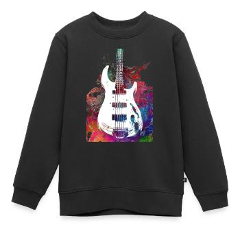 Musik Bassgitarre - Kinder Premium Organic Sweatshirt - Schwarz - Vorne - AI Model Kid Female (0cm)