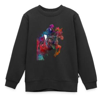 Horse Rider #rider #horse #sport - Kids Premium Organic Sweatshirt - black - Front - AI Model Kid Female (0cm)