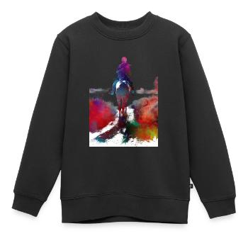 Horse Rider #rider #horse #sport - Kids Premium Organic Sweatshirt - black - Front - AI Model Kid Female (0cm)