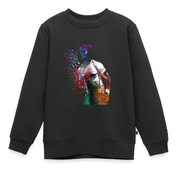Tennisspieler Sport Kunst #tennis #sport - Kinder Premium Organic Sweatshirt - Schwarz - Vorne - AI Model Kid Female (0cm)