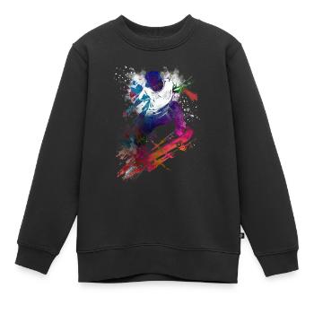 Skateboard Sport Kunst #skate #skateboard #sport - Kinder Premium Organic Sweatshirt - Schwarz - Vorne - AI Model Kid Female (0cm)