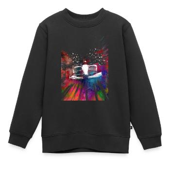 Voitures de course #racing #sport - Sweat Premium enfant bio - noir - Devant - AI Model Kid Female (0cm)
